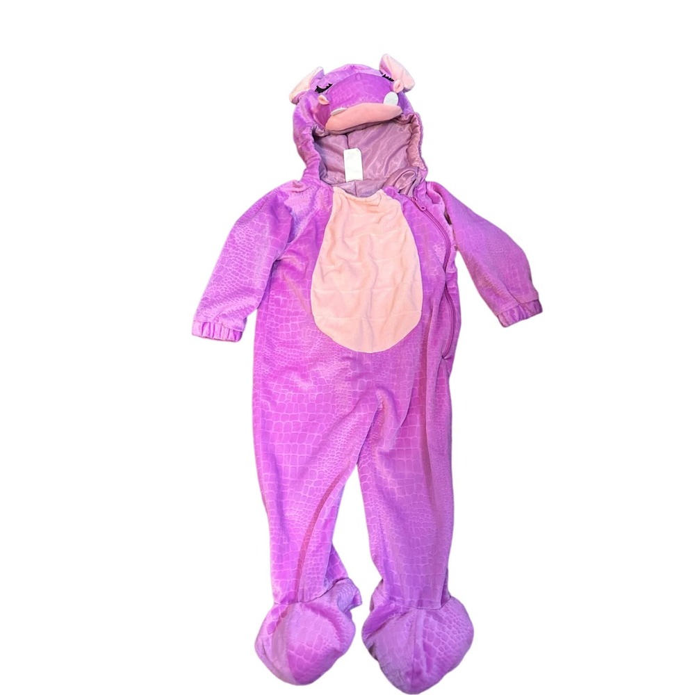Unisex - Toddler 18/24 M  Purple Hippo Zip Up Costume